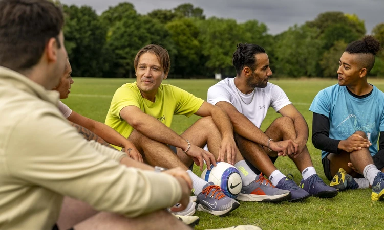 Group socialising at The Pitches at The Regent's Park