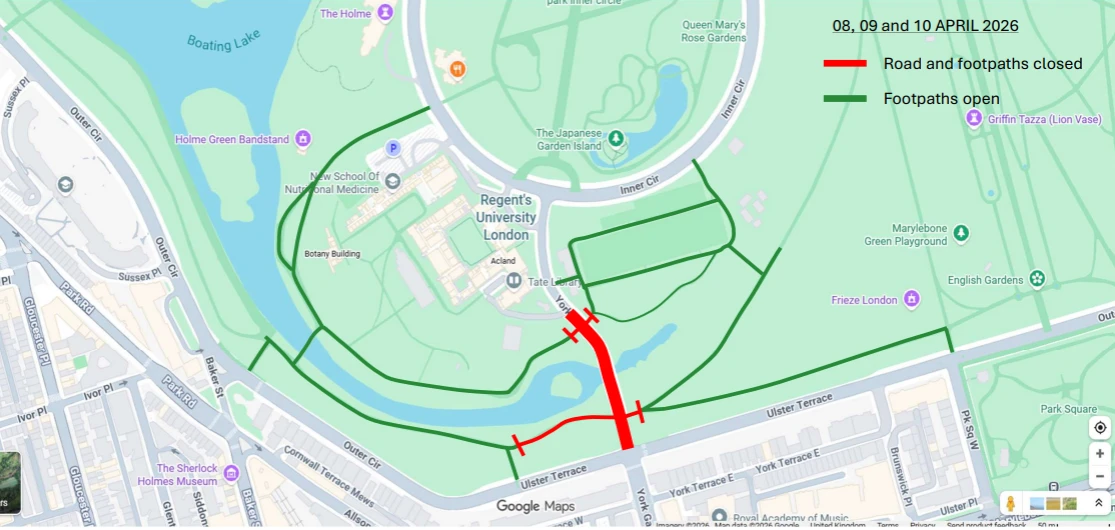 York Bridge Road closure April 2026